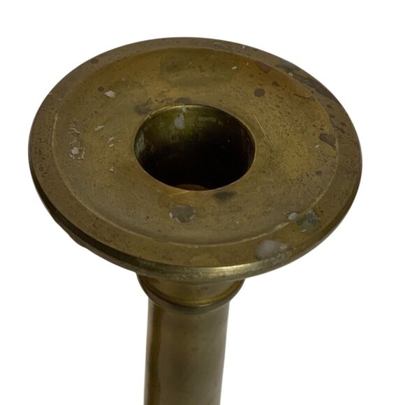 Vintage Brass Candlestick Holders Set Of 3 Graduated Heights Made in India - Picture 5 of 7